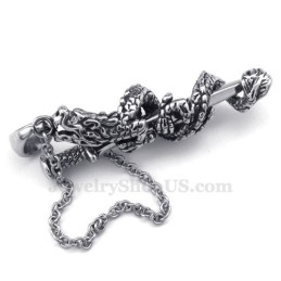 Collar Con Colgante De Titanio Y Espada De Dragón (Cadena Gratis)