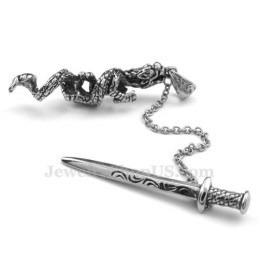 Collar Con Colgante De Titanio Y Espada De Dragón (Cadena Gratis)