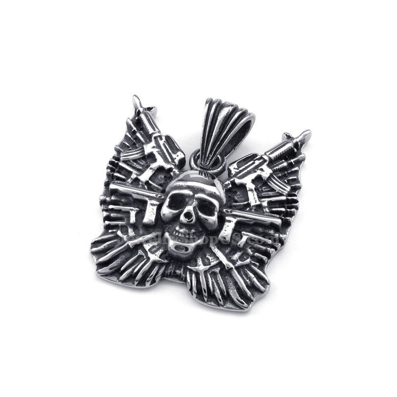 Collar Con Colgante De Calavera De Titanio (Cadena Gratis)