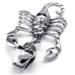 Collar De Titanio Con Colgante De Calavera Y Escorpión Para Hombre (Cadena Gratis)