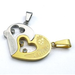 Collar Con Colgante De Titanio Para Parejas, Diseño De Rompecabezas De Besos De Moda, Regalo De Amor (Cadena Gratis) (Un Par)