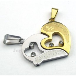 Collar Con Colgante De Titanio Para Parejas, Diseño De Rompecabezas De Besos De Moda, Regalo De Amor (Cadena Gratis) (Un Par)
