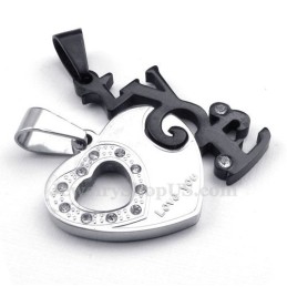 Collar De Titanio Con Colgante De Corazón Para Parejas (Cadena Gratis) (Un Par)