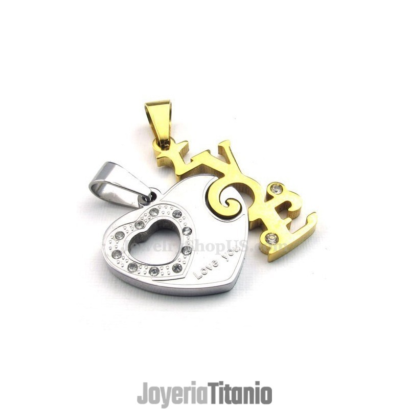 Collar De Titanio Con Colgante De Corazón Para Parejas (Cadena Gratis) (Un Par) Collar De Titanio Con Colgante De Corazón Para Parejas (Cadena Gratis) (Un Par)