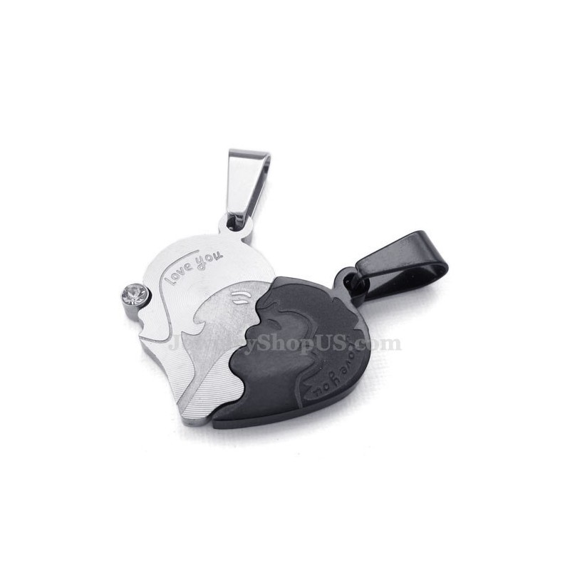 Collar De Titanio Con Colgante De Corazones Rotos Para Parejas (Cadena Gratis) (Un Par) Collar De Titanio Con Colgante De Corazones Rotos Para Parejas (Cadena Gratis) (Un Par)