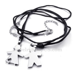 Collar Con Colgante De Titanio Y Plata Para Él Y Para Ella (Cadena Gratis) (Un Par)
