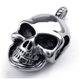 Collar Con Colgante De Calavera De Titanio Y Plata (Cadena Gratis)