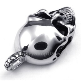 Collar Con Colgante De Calavera De Titanio Y Plata (Cadena Gratis)