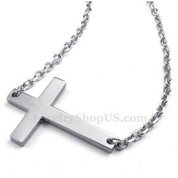 Collar Con Colgante De Cruz De Titanio (Cadena Gratis)