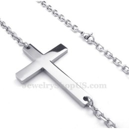 Collar Con Colgante De Cruz De Titanio (Cadena Gratis)