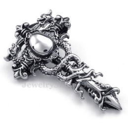 Collar Con Colgante De Doble Dragón De Titanio (Cadena Gratis)