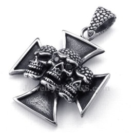 Collar Con Colgante De Calavera De Titanio The Cross (Cadena Gratis)