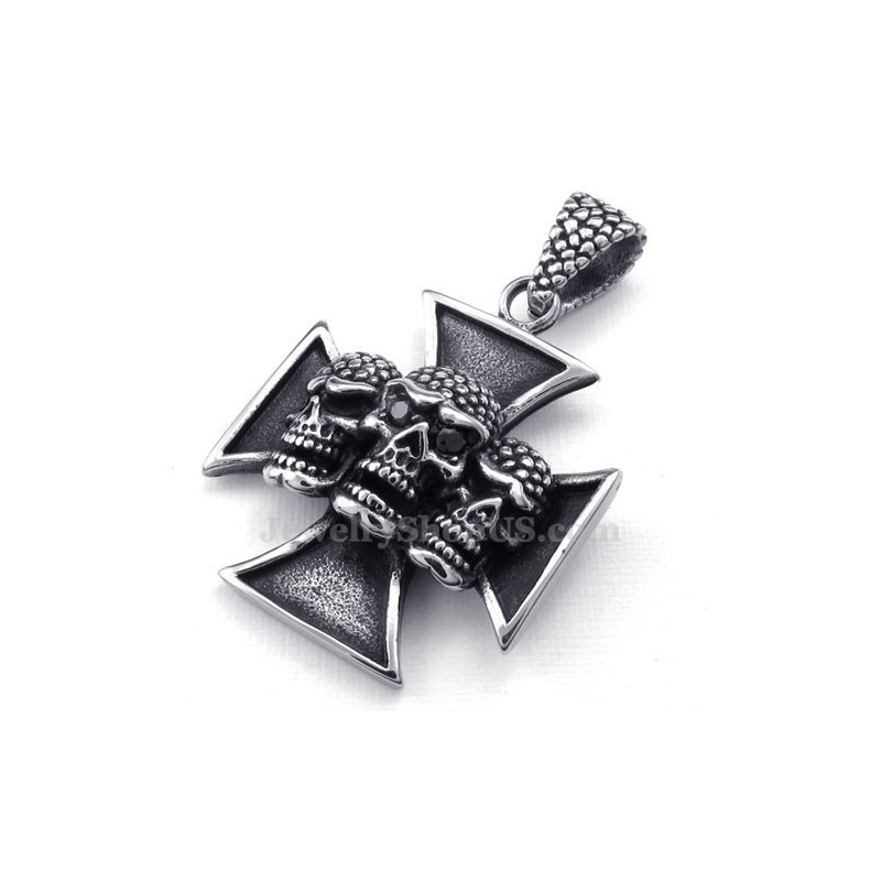 Collar Con Colgante De Calavera De Titanio The Cross (Cadena Gratis)