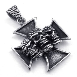 Collar Con Colgante De Calavera De Titanio The Cross (Cadena Gratis)