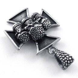 Collar Con Colgante De Calavera De Titanio The Cross (Cadena Gratis)