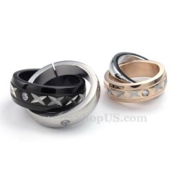 Collar Con Colgante De Titanio Para Parejas Con Anillos Entrelazados (Cadena Gratis)