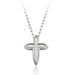 Colgante De Titanio Con Flor Cruzada Separable - Cadena Gratis