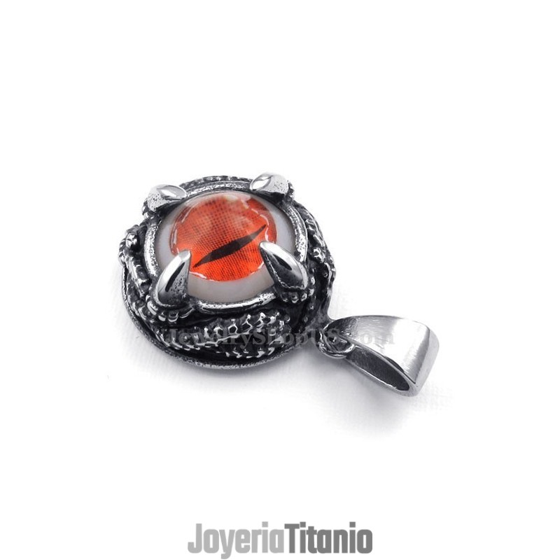 Collar Con Colgante De Titanio Y Ojo De Gato Rojo (Cadena Gratis) Collar Con Colgante De Titanio Y Ojo De Gato Rojo (Cadena Gratis)