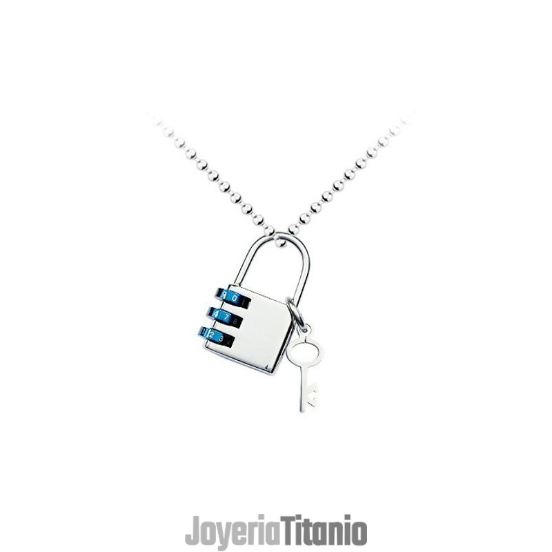 Colgante De Titanio Con Llave Y Candado Codificado Para Hombre - Cadena Gratis