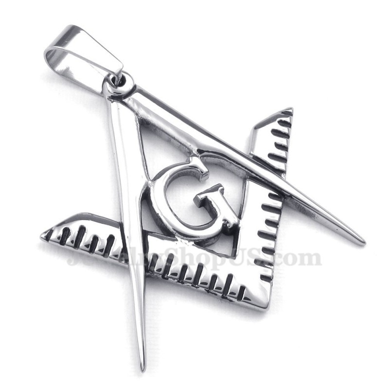 Collar Con Colgante Masónico De Titanio (Cadena Gratis)