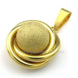Collar Con Colgante De Titanio Y Bola De Oro (Cadena Gratis)