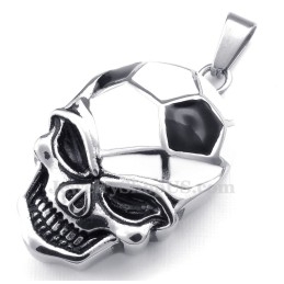 Collar De Titanio Con Colgante De Calavera De Fútbol (Cadena Gratis)