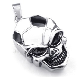 Collar De Titanio Con Colgante De Calavera De Fútbol (Cadena Gratis)