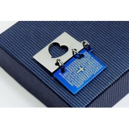 Colgante De Titanio Con Cruz Y Biblia Para Hombre (Abrible) - Cadena Gratis