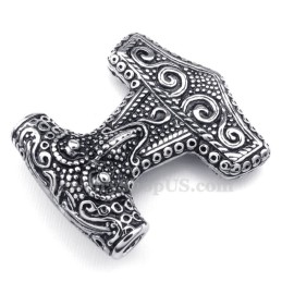 Collar Con Colgante De Martillo De Thor De Titanio (Cadena Gratis)