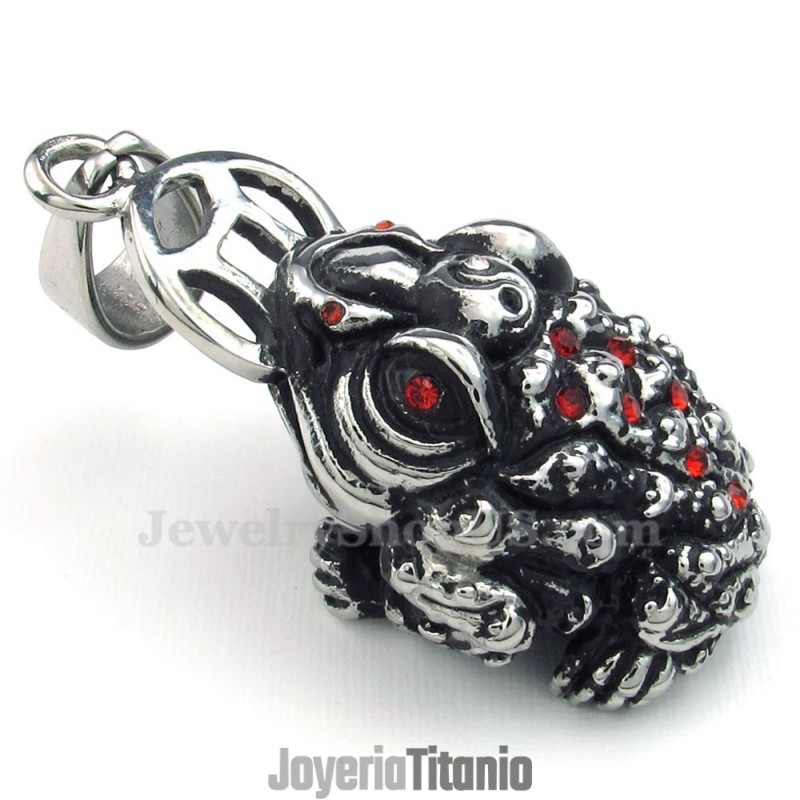 Collar Con Colgante De Sapo De Titanio (Cadena Gratis)