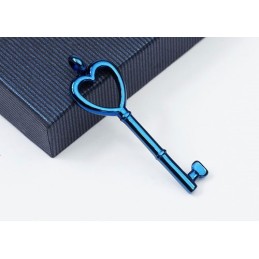 Colgante De Titanio Con Forma De Corazón Y Llave - Cadena Gratis