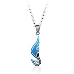 Colgante De Titanio Con Alas De Ángel Y Diamantes (Cadena Gratis)