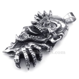 Collar Con Colgante De Calavera De Titanio Con Ojos Negros (Cadena Gratis)