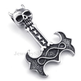 Collar Con Colgante De Martillo De Thor De Titanio (Cadena Gratis)