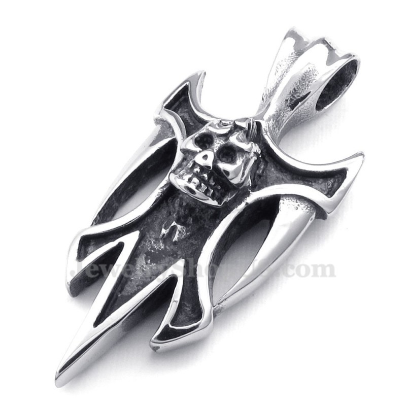 Collar Con Colgante De Calavera De Titanio (Cadena Gratis)