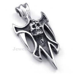 Collar Con Colgante De Calavera De Titanio (Cadena Gratis)