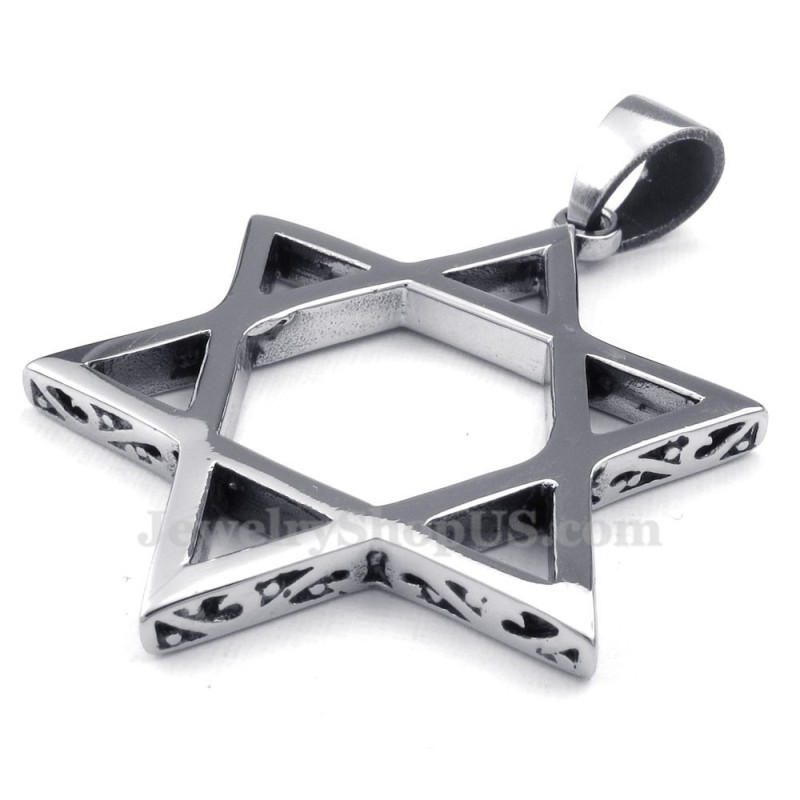 Collar Con Colgante De Titanio Con Personalidad De Estrella Hueca Para Hombre (Cadena Gratis)