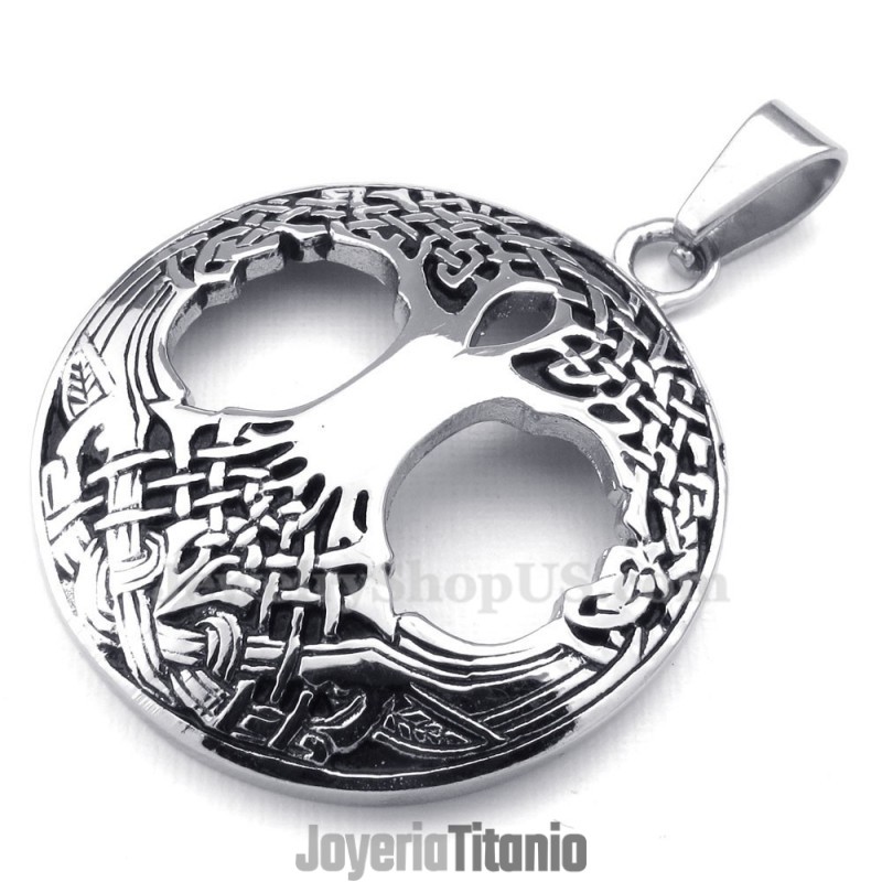 Collar De Titanio Con Colgante Del Árbol De La Vida Celta (Cadena Gratis) Collar De Titanio Con Colgante Del Árbol De La Vida Celta (Cadena Gratis)