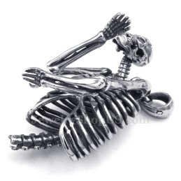 Collar Con Colgante De Calavera De Titanio (Cadena Gratis)