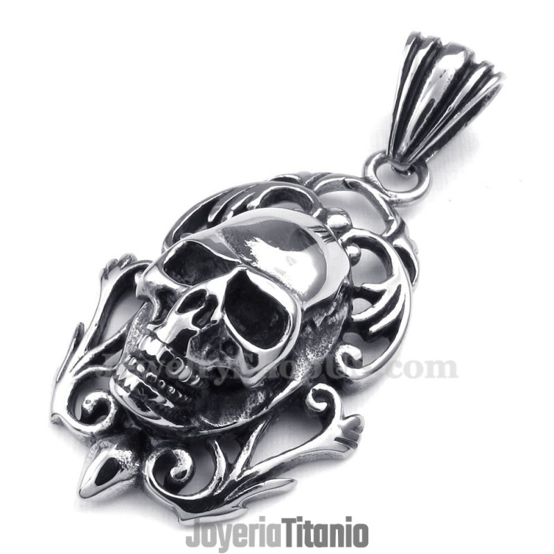 Exquisito Collar Con Colgante De Calavera De Titanio Para Hombre (Cadena Gratis)