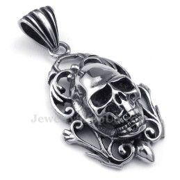 Exquisito Collar Con Colgante De Calavera De Titanio Para Hombre (Cadena Gratis)