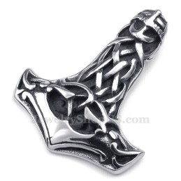 Collar Con Colgante De Calavera De Titanio Y Martillo De Thor (Cadena Gratis)