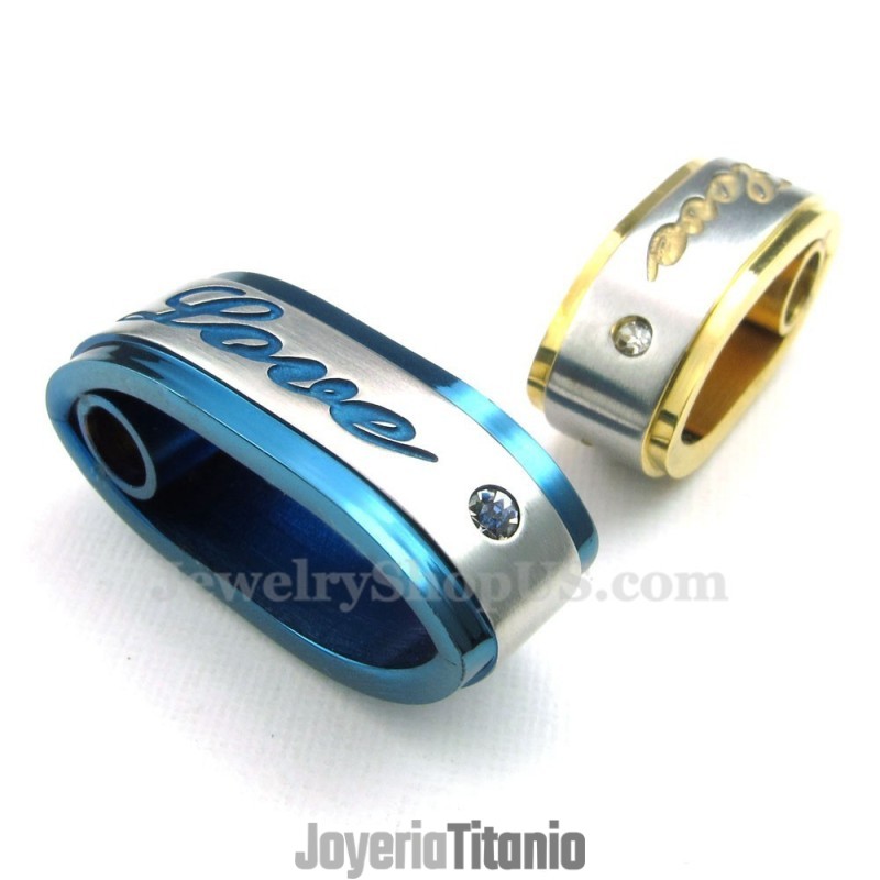 Collar Con Colgante De Titanio Azul Para Parejas (Cadena Gratis) (Un Par)