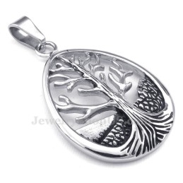 Collar De Titanio Con Colgante Del Árbol De La Vida (Cadena Gratis)