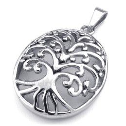 Collar De Titanio Con Colgante Del Árbol De La Vida (Cadena Gratis)