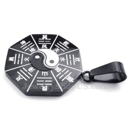 Collar Con Colgante De Titanio Con Ocho Diagramas Negros (Cadena Gratis)