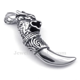 Collar Con Colgante De Diente De Dragón De Titanio (Cadena Gratis)