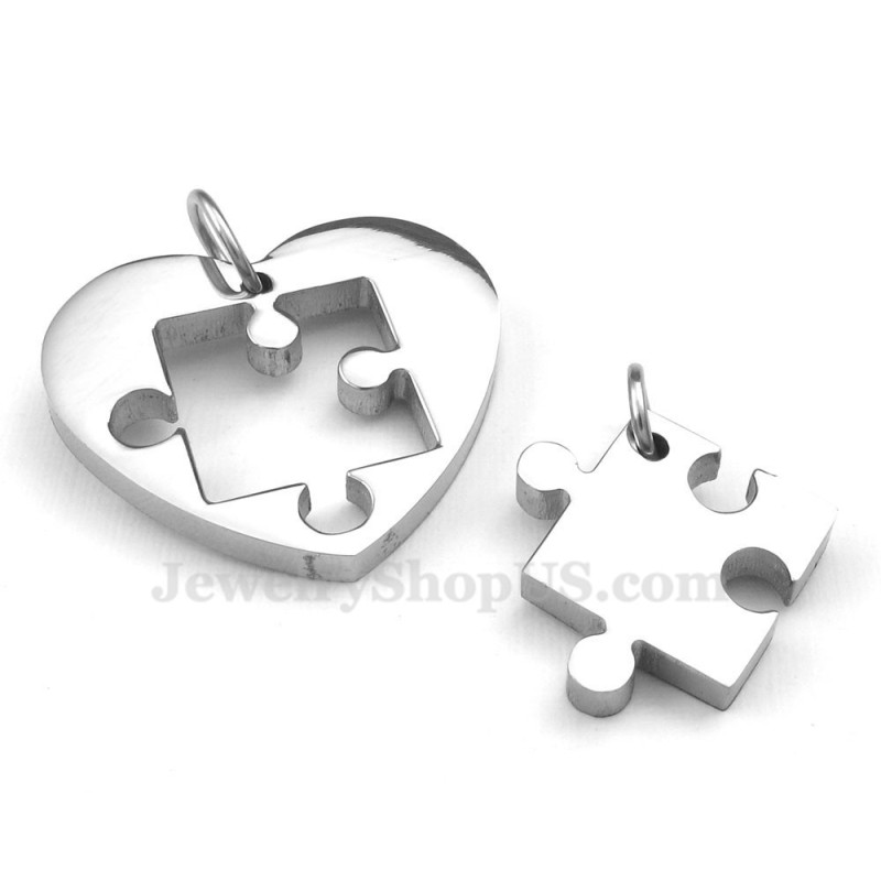 Collar De Titanio Con Colgante De Pareja Con Símbolo Y Signo (Cadena Gratis) (Un Par)