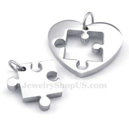 Collar De Titanio Con Colgante De Pareja Con Símbolo Y Signo (Cadena Gratis) (Un Par)