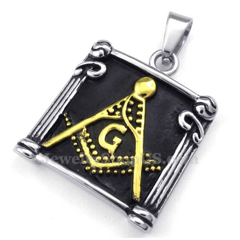 Collar Con Colgante Masónico De Titanio (Cadena Gratis)